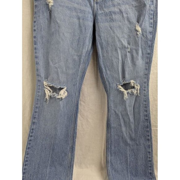 Wrangler womens 14 high rise bold boot cut distressed light jeans 32" inseam B7 - Picture 4 of 11